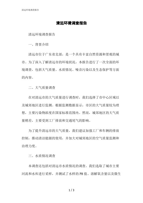 2023修正版清远环境调查报告[1]