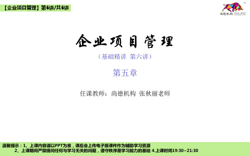 企业项目管理 第五章修改版