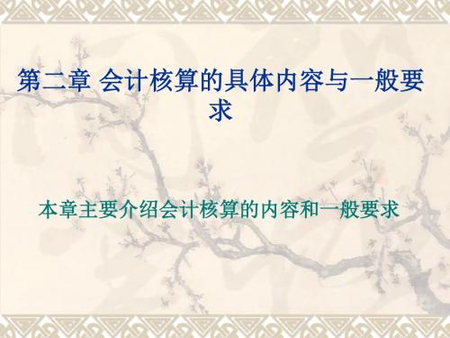 第二章 会计核算的具体内容与一般要求.