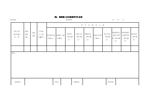 建筑施工安全检查标准JGJ59-2011(最新表格)