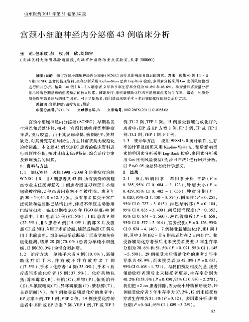 宫颈小细胞神经内分泌癌43例临床分析