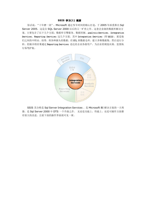 SSIS 学习(1) 概要