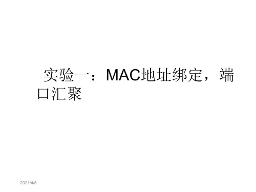 实验一：MAC地址绑定,端口汇聚.ppt