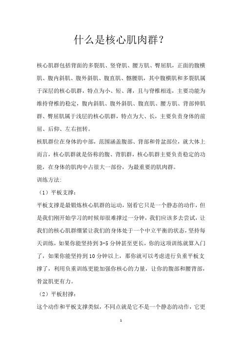 什么是核心肌肉群？