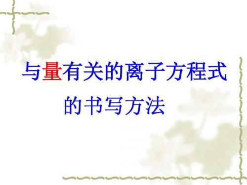 与量有关的离子方程式的书写
