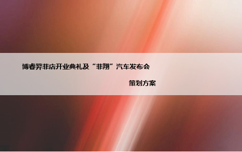 4S店开业、新车发布会
