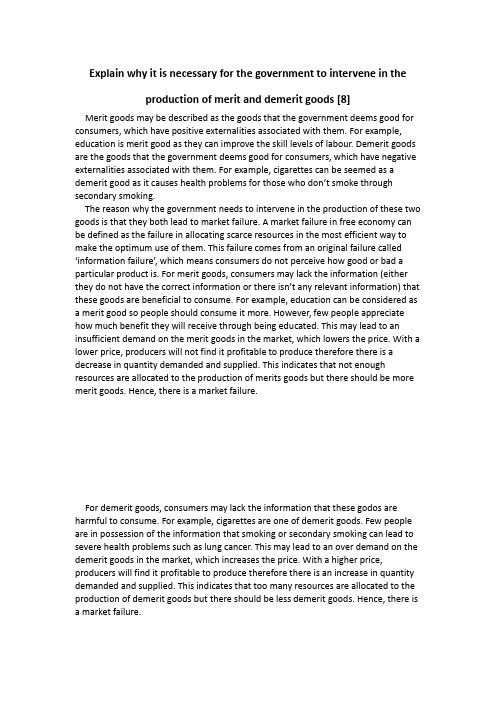Eco essay merit and demerit goods