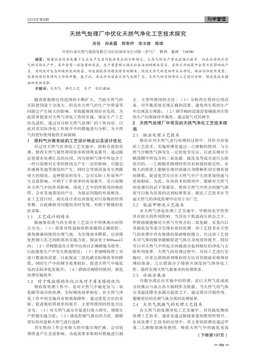 天然气处理厂中优化天然气净化工艺技术探究