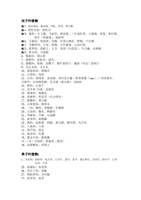 野外见习植物分类