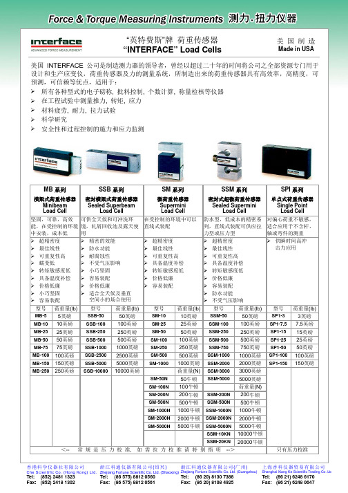 英特费斯 牌 荷重传感器 “INTERFACE” Load Cells