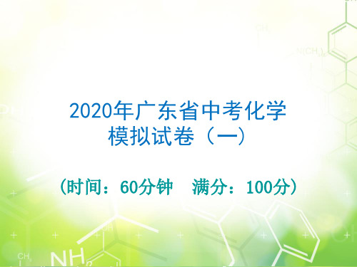 2020届广东省中考必备化学总复习课件：模拟卷一(共32张PPT)