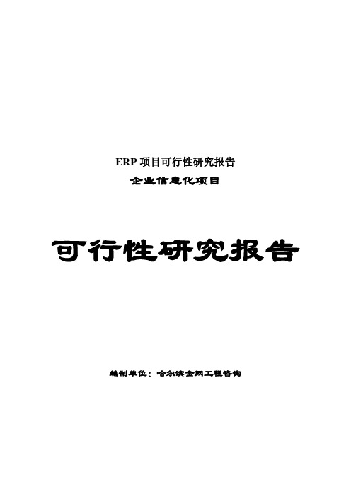ERP项目可行性研究报告