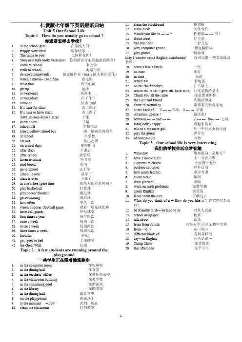仁爱版七年级英语unit 5