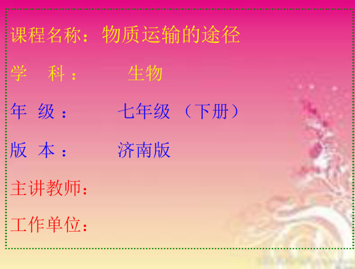 物质运输的途径(市优质课课件)