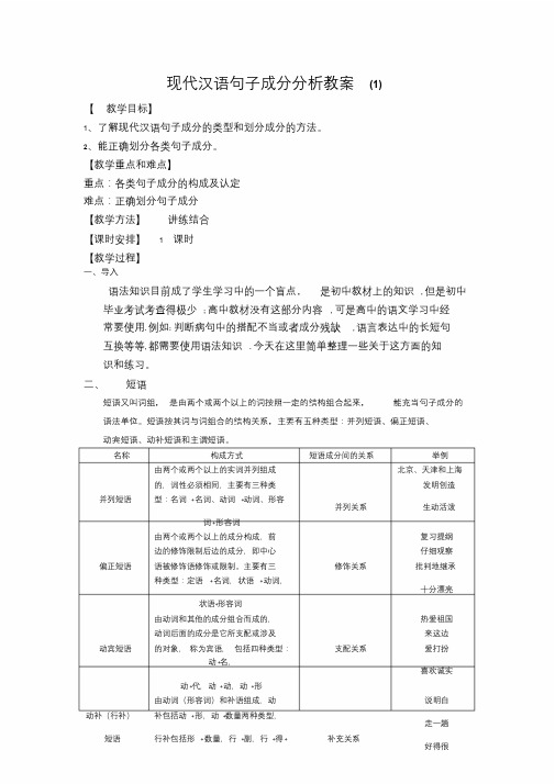 现代汉语句子成分分析教案.doc