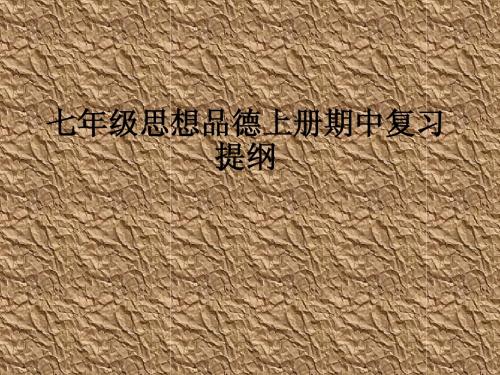七年级思想品德上册期中复习