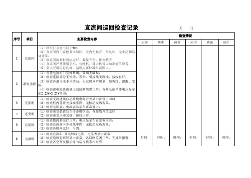 直流蓄电池间巡回检查记录