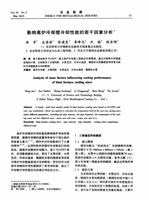 影响高炉冷却壁冷却性能的若干因素分析