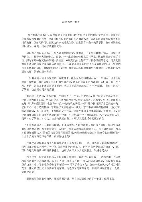缺憾也是一种美