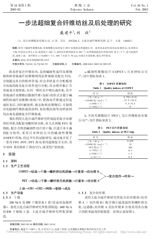一步法超细复合纤维纺丝及后处理的研究_戴建平