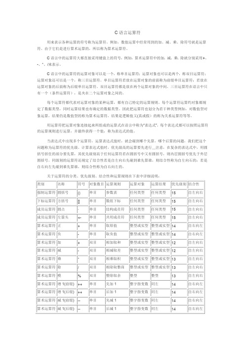 C语言运算符