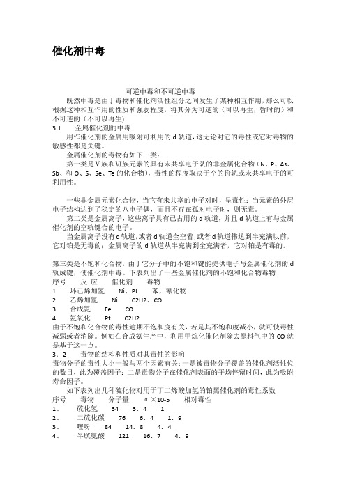 催化剂中毒