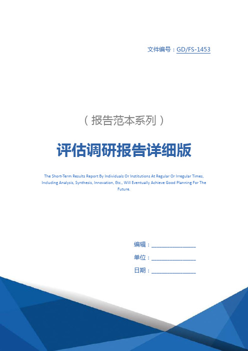 评估调研报告详细版