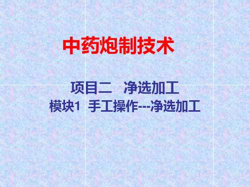 2-1手工操作---净选加工