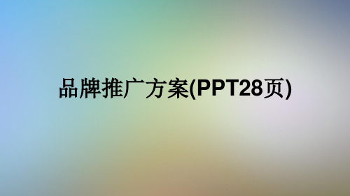 品牌推广方案(PPT28页)