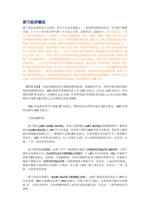 荷兰经济概况