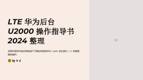 LTE华为后台U2000操作指导书2024整理