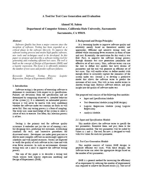 Abstract A Tool for Test Case Generation and Evaluation
