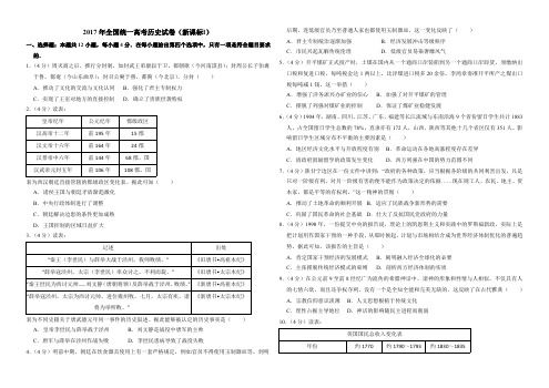 2017历史真题(新课标ⅰ)(含答案解析版)