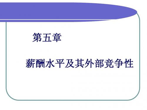 5 薪酬水平及其外部竞争性