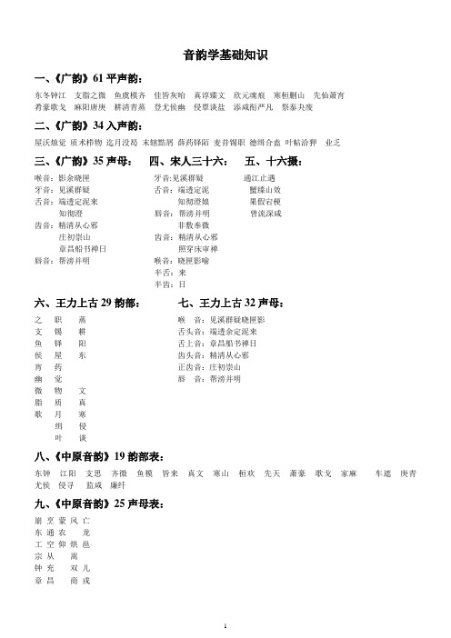 音韵学基础知识