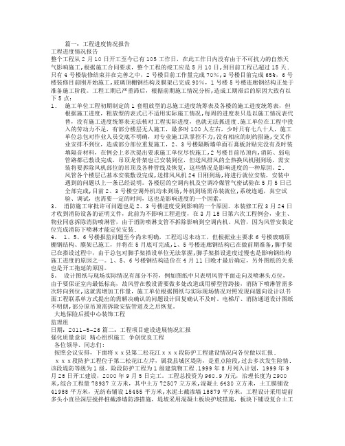 工程进度情况报告