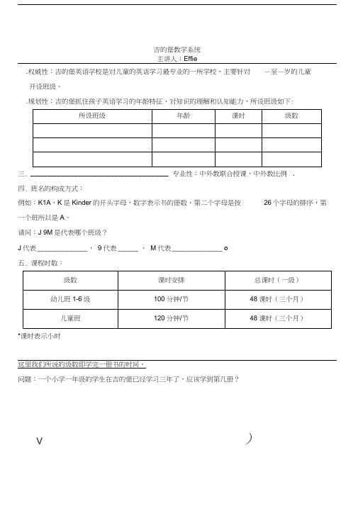 吉的堡教学系统培训讲义