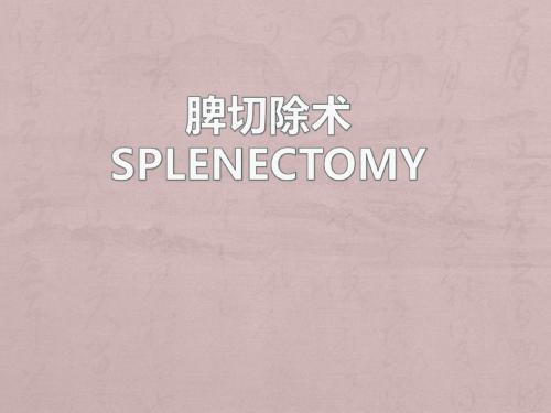脾切除术ppt医学课件