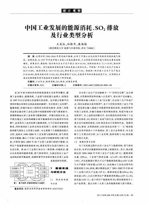 中国工业发展的能源消耗、SO2排放及行业类型分析