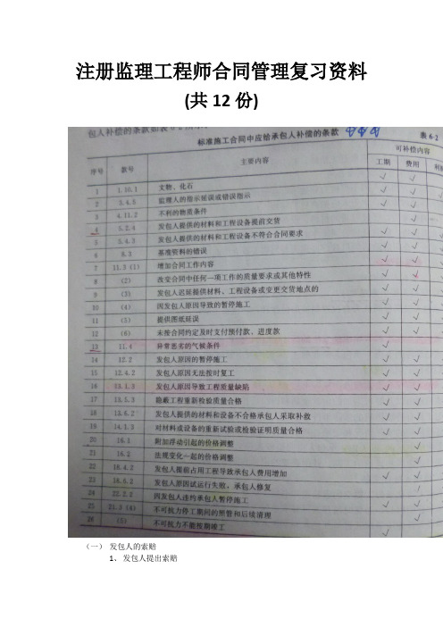 注册监理工程师-合同管理复习资料(精品1-09)