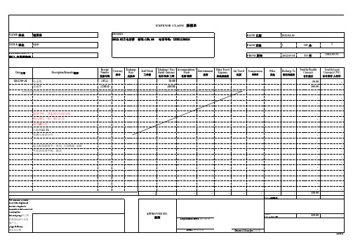 报销单 Expenses Claim