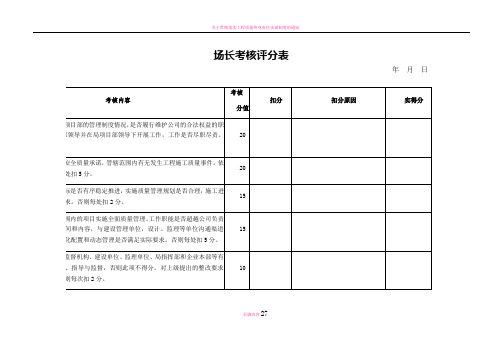 质量经济岗位责任制考核表