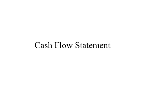 Cash Flow Statement
