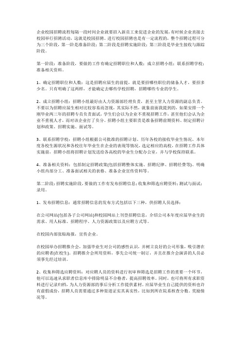 企校园招聘流程