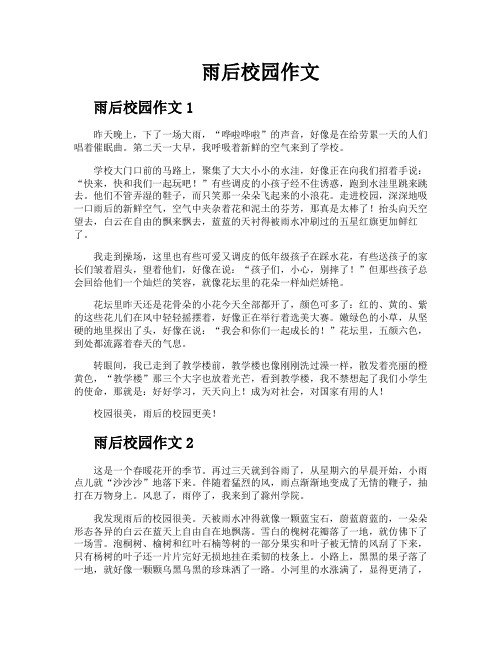 雨后校园作文