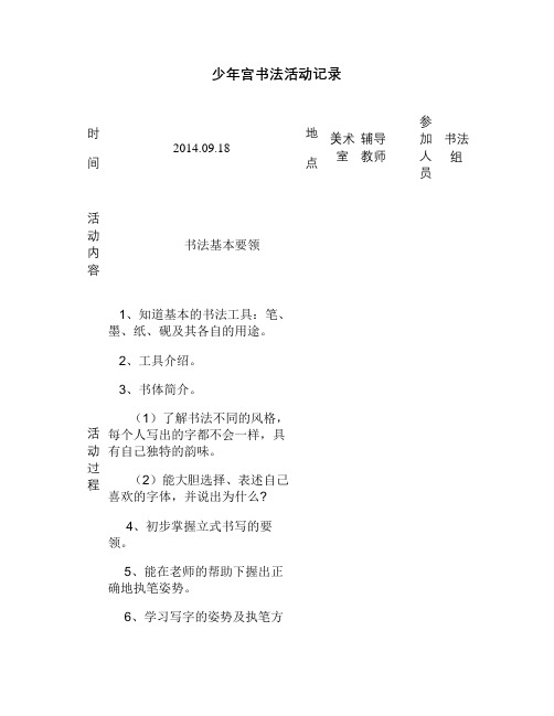 少年宫书法记录