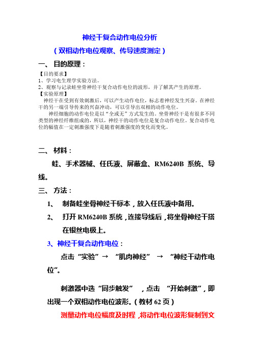 2神经干复合动作电位分析
