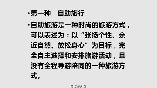 旅游行为方式自助旅游PPT课件