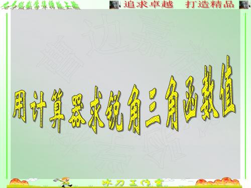 用计算器求锐角三角形的值(华师大九上)精选教学PPT课件