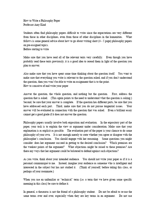 How to Write a Philosophy Paper 3